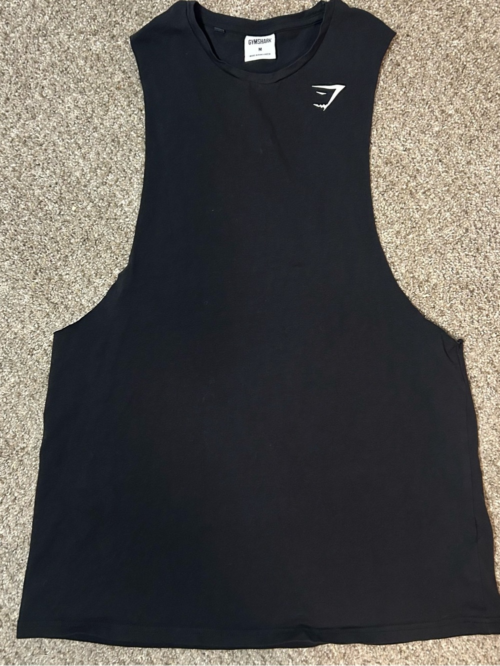Gymshark Black Tank Top with White Logo